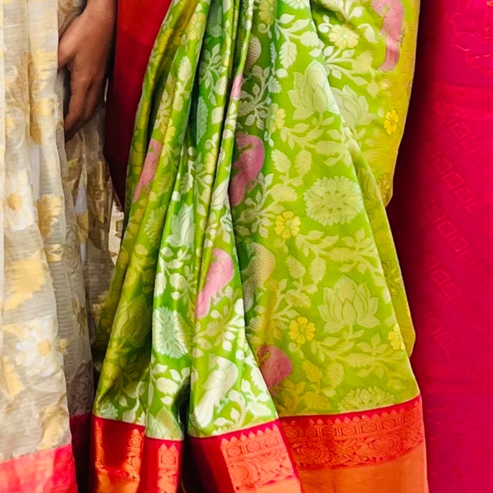 Kanchipuram saree with Blouse  maggam /Zardozi work sari